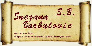 Snežana Barbulović vizit kartica
